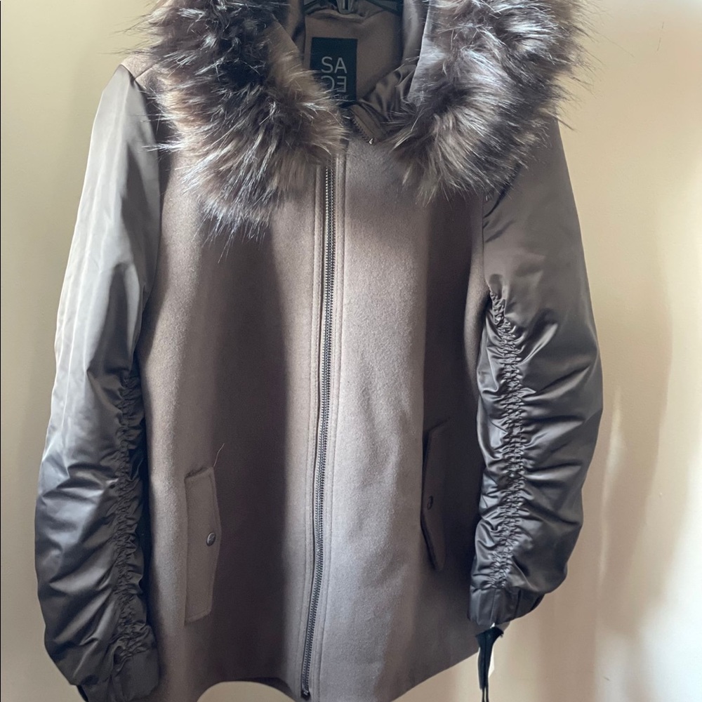 SAGE cost with fur hood. Brand new with tags!
